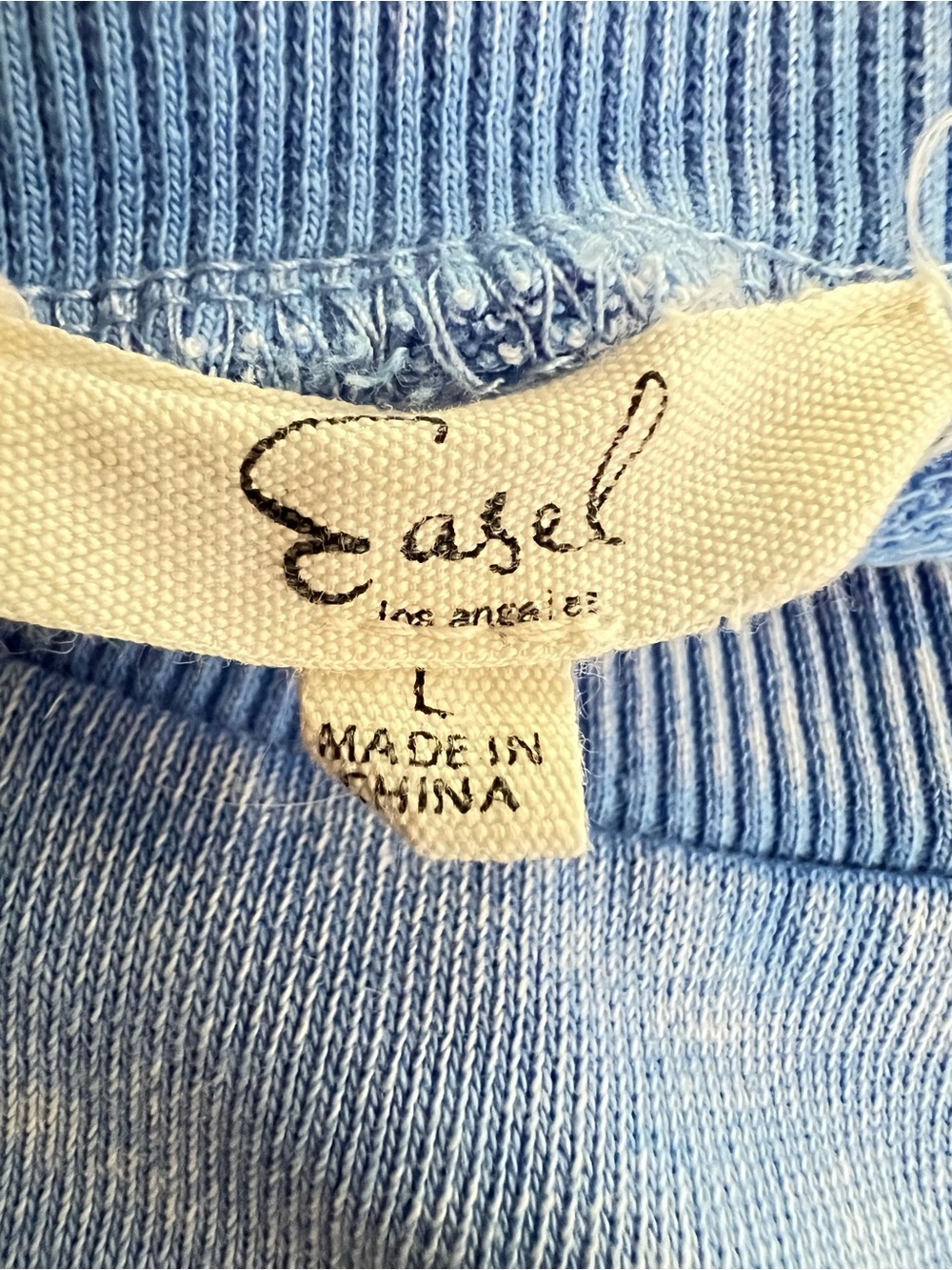 Easel Peace Sign Mineral Washed Sweatshirt Peri Blue Color Size Large - Picture 5 of 6